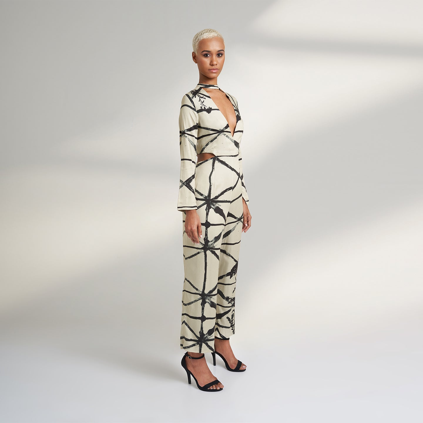 PAINTED CHECK ORGANIC JUMPSUIT