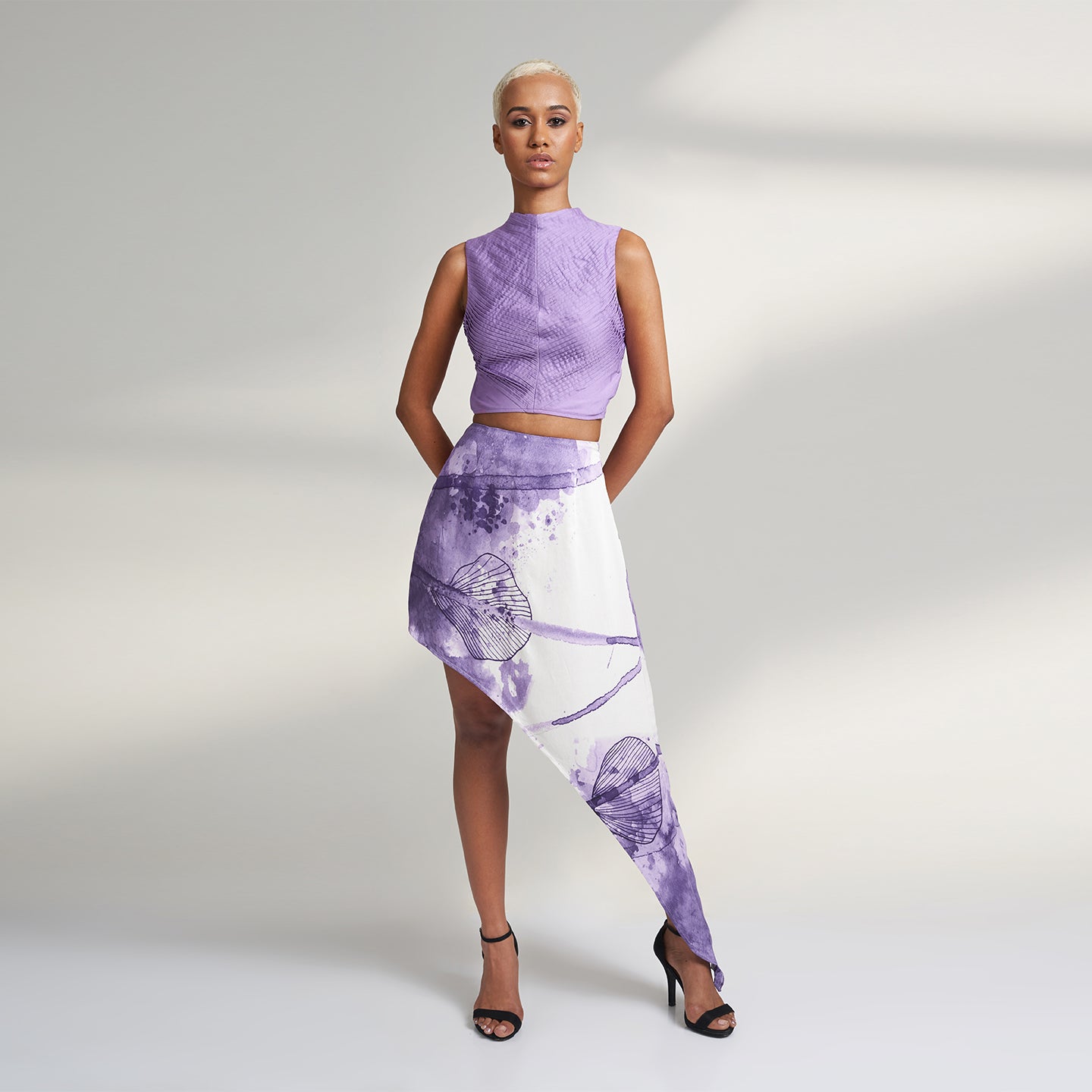 PLEATED LILAC ORGANIC TOP