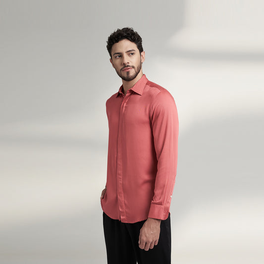 ORGANIC SOLID CRIMSON RED SHIRT